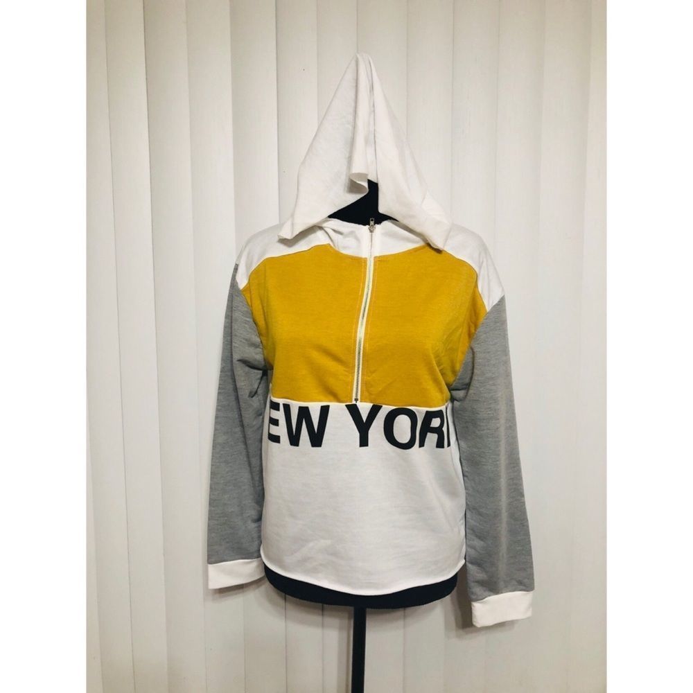 💛SHEIN Half Zipper Hoodie New York